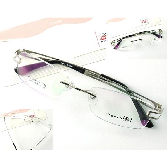 メガネ 度付 Ingro Eyewear Silver ふちなし ツーポイント チタン素材