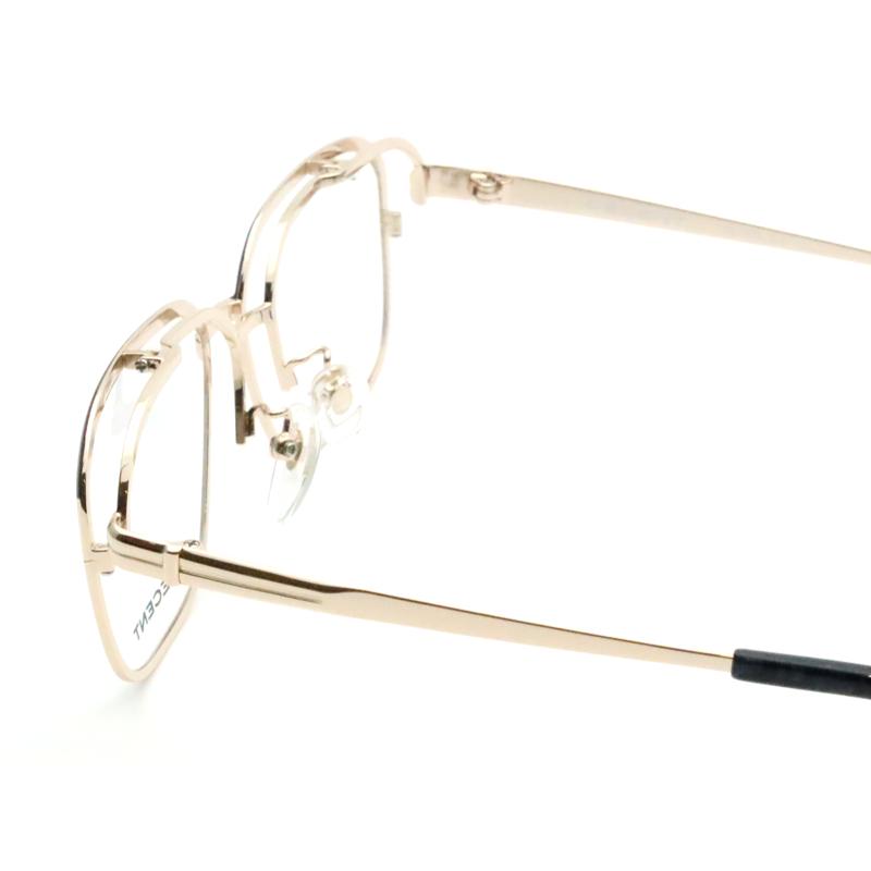 跳ね上げメガネセット DC-3475 1 ゴールド レンズつき完成品 度付き 度