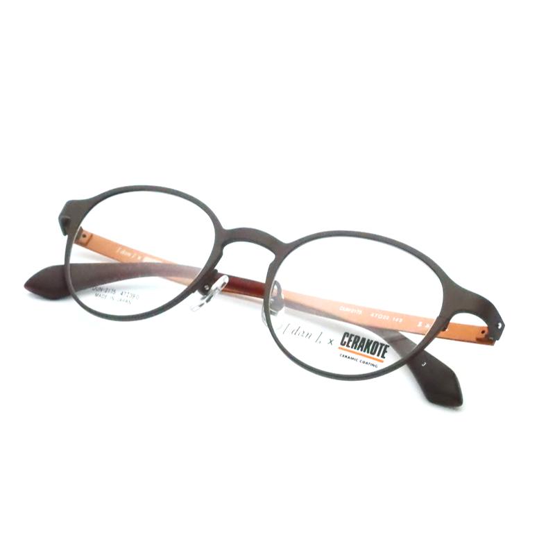 楽天 ドゥアンメガネセット　DUN　2175　3　マットブラウン　セラコート　日本製　レンズつき完成品　度付き　度なし　ダテメガネ　ＵＶカット