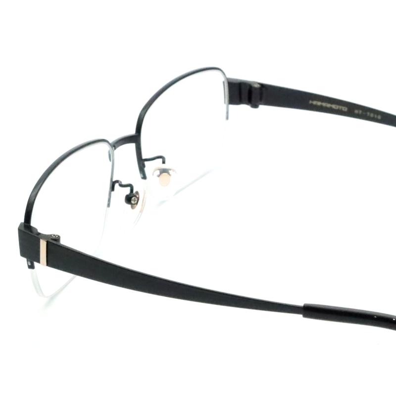 クリアランス通販 ハマモトメガネセット　HT-7010　4　ブラック　55サイズ　ナイロール　レンズつき完成品　度付き　度なし　ダテメガネ　ＵＶカット　HAMAMOTO
