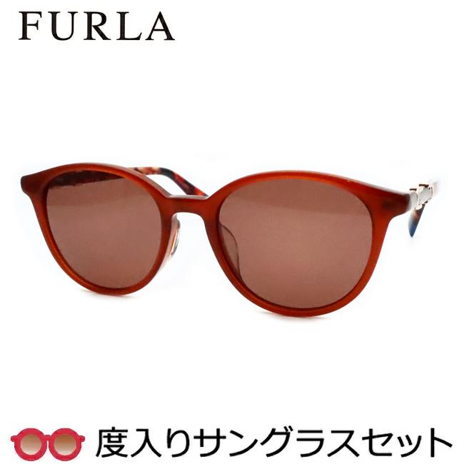 FURLA フルラ度入りサングラスセット SFU850J 0T65 ダークブラウン 度  