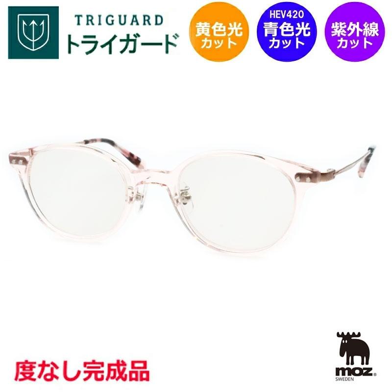 moz（モズ） 青色光＆黄色光カット！ トライガードセット MZCE-011 PK スケルトンピンク セル チタン 度なし HEV90%カット ...