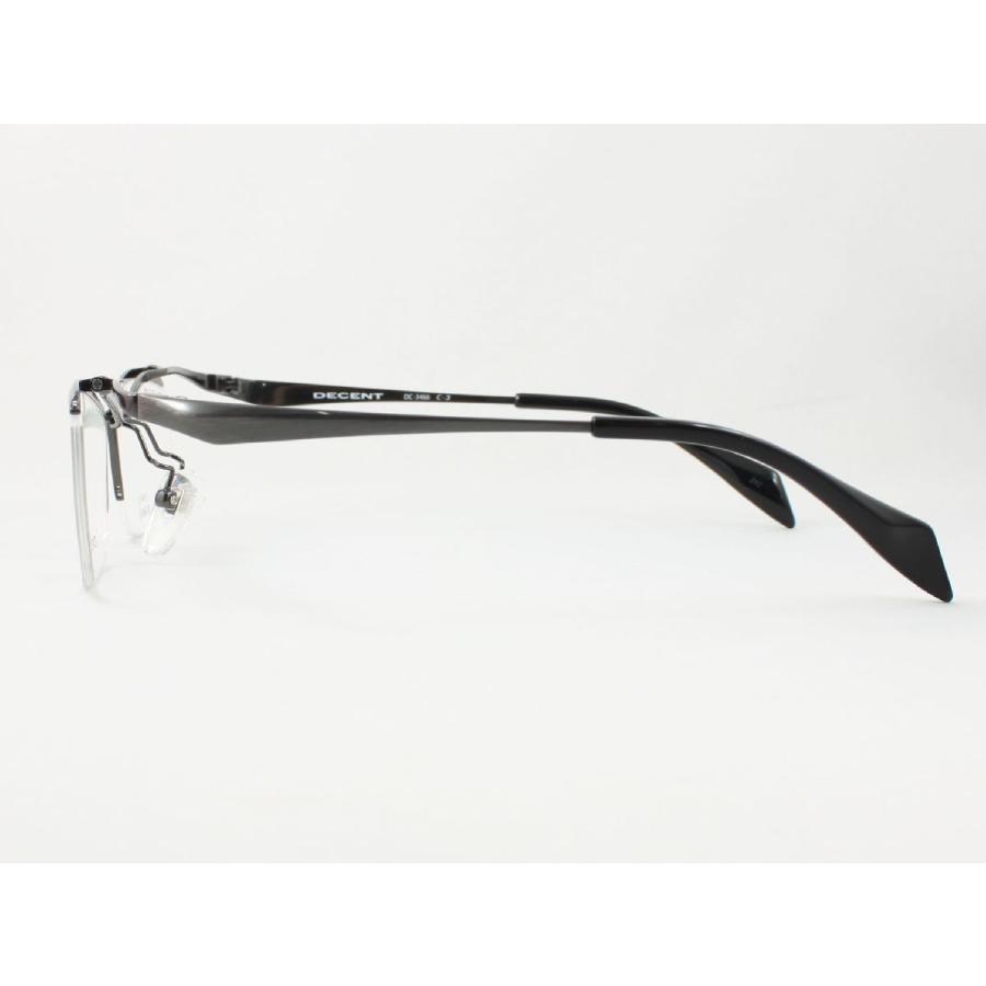 【跳ね上げ式】軽量チタンメガネ 薄型非球面レンズセット DECENT ディセント メガネフレーム DC-3466-3 度付き対応 近視 遠視 老眼 遠近両用 ナイロール メタル