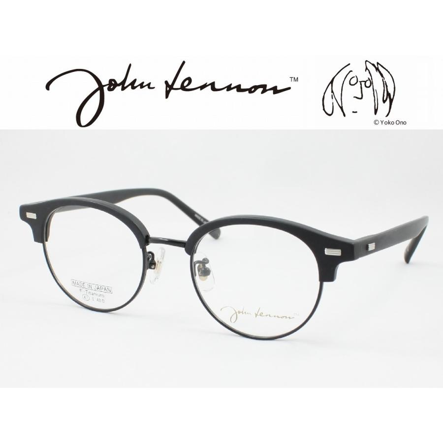 John Lennon ジョンレノン 日本製メガネフレーム JL-6015-1 丸メガネ ラウンド ボストン ブロー サーモント 度付き対応 近視 遠視 老眼 遠近両用｜meganezamurai