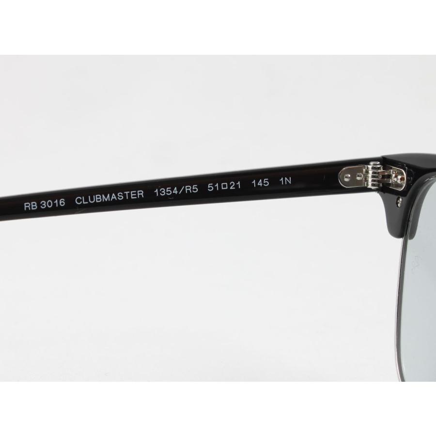 Ray-Ban レイバン RB3016-1354/R5 サングラス CLUBMASTER クラブマスター ブラック シルバー ライトグレー サーモント  ブロー 1354R5 51-21