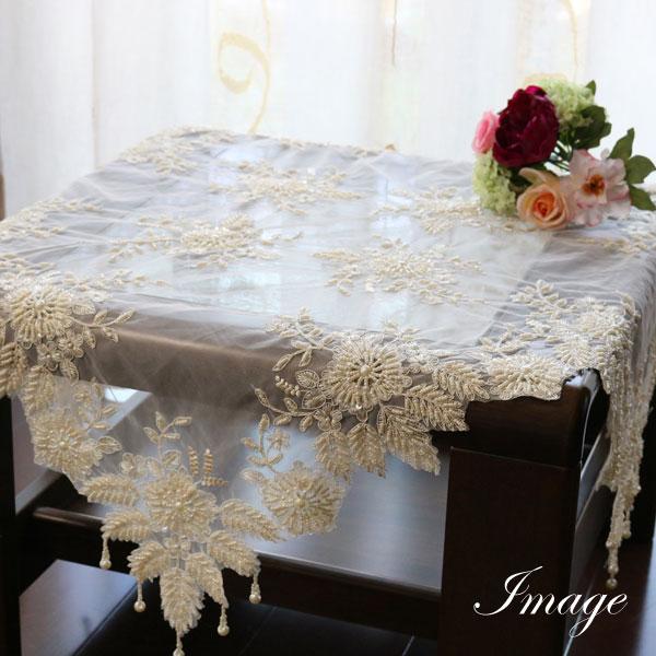 フランス風 雑貨 シャビ― フレンチレース テーブルクロス 85×85cm