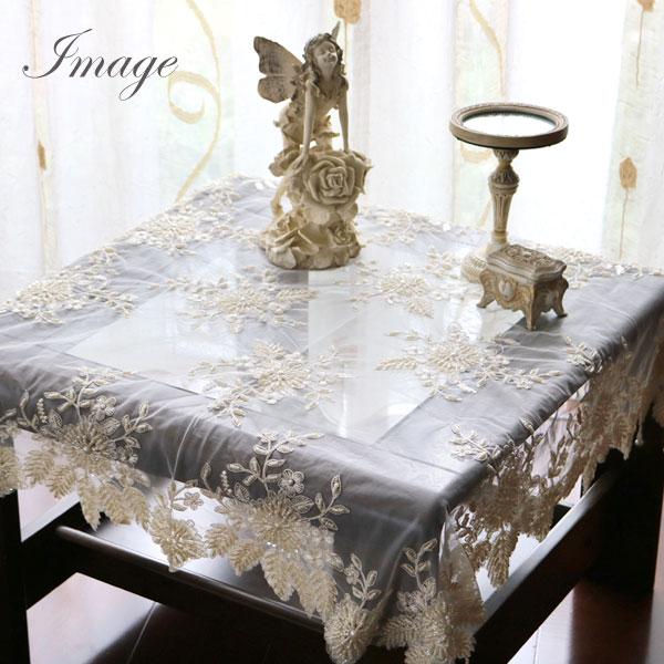 フランス風 雑貨 シャビ― フレンチレース テーブルクロス 85×85cm