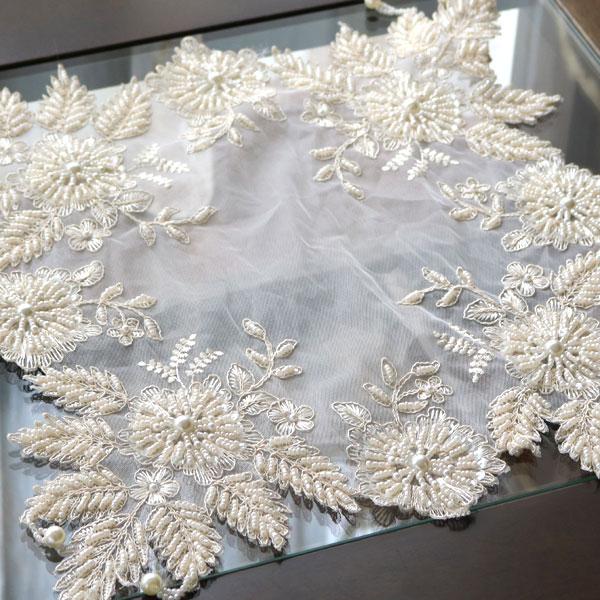 フレンチ レース テーブルセンター 40×40cm フレンチ雑貨 シャビ