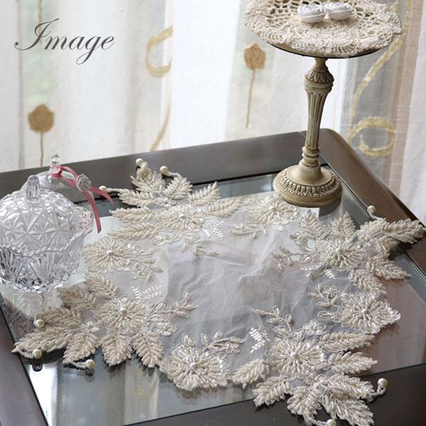 フレンチ レース テーブルセンター 40×40cm フレンチ雑貨 シャビ