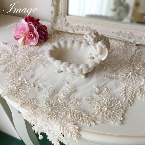 フレンチ レース テーブルセンター 40×40cm フレンチ雑貨 シャビ