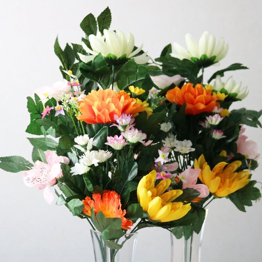 仏花 造花 仏壇用 お供え 1対 お墓用 墓 一対 アレンジメント 花 お盆 枯れない 腐らない |  | 08