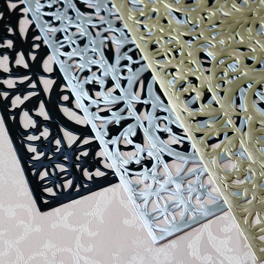 ランチョンマット おしゃれ ビニール PVC ゴールド シルバー ブラック