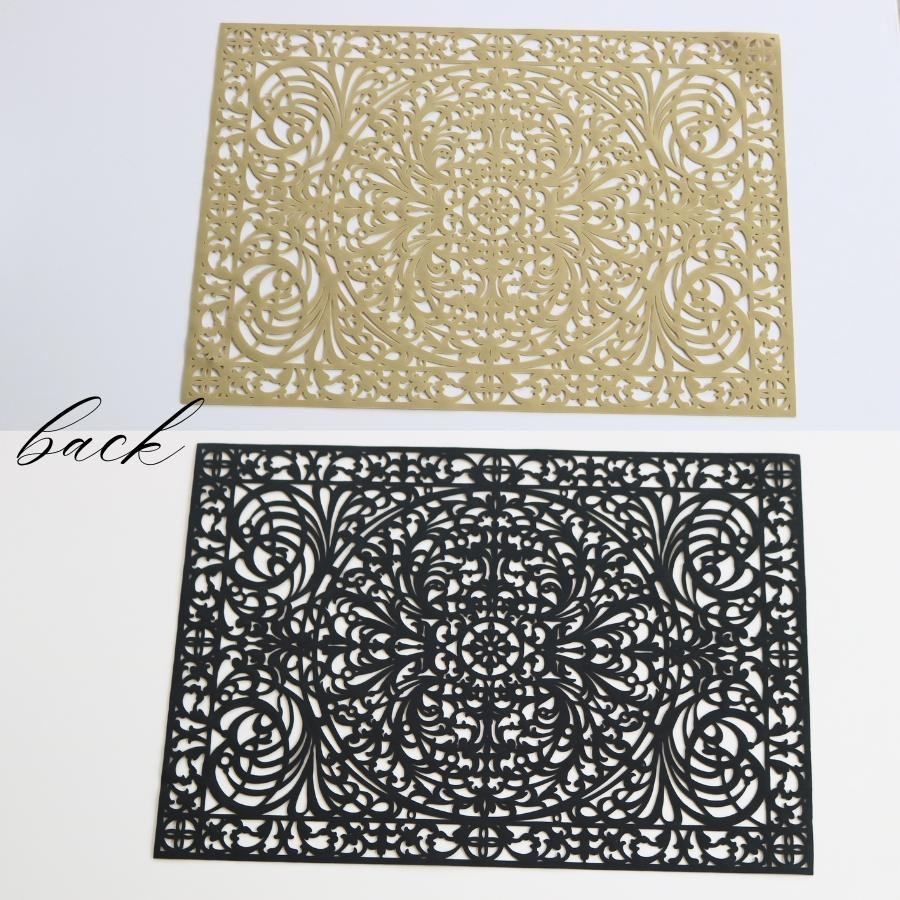 ランチョンマット おしゃれ ビニール PVC ゴールド シルバー ブラック