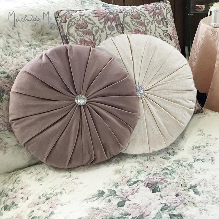 ラウンドクッション マチルドエム フランス クッション 円形 シャビー