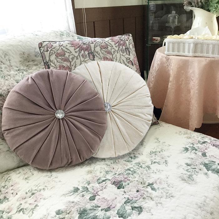 ラウンドクッション マチルドエム フランス クッション 円形 シャビー