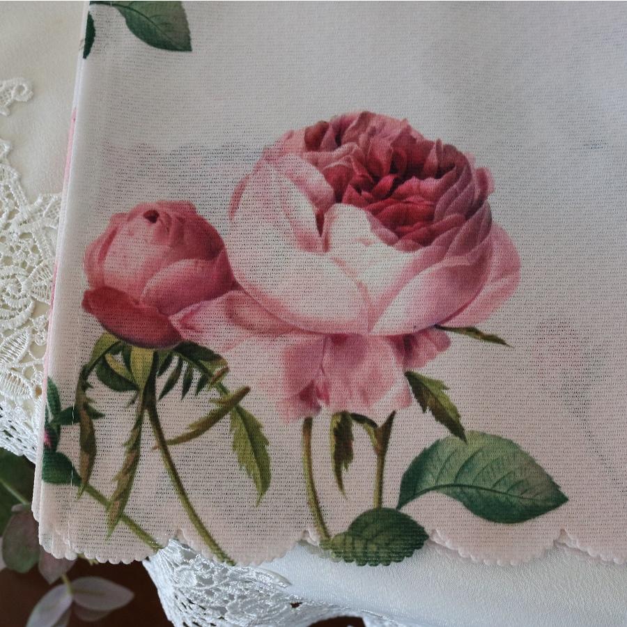 カフェカーテン 遮光 おしゃれ 遮熱 UV カット ルドゥーテ 薔薇 150cm