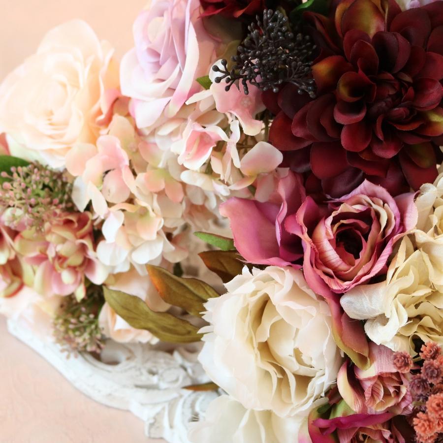 造花 インテリア 花束 ブーケ バラ 薔薇 高級 アレンジ アーティ