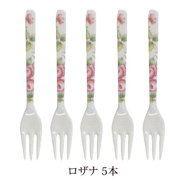 耐熱 フォーク 5本セット 薔薇 メラミン製 カトラリー 軽量 花柄