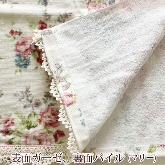 薔薇柄 タオル おしゃれ ローズ フェイスタオル パイル 日本製