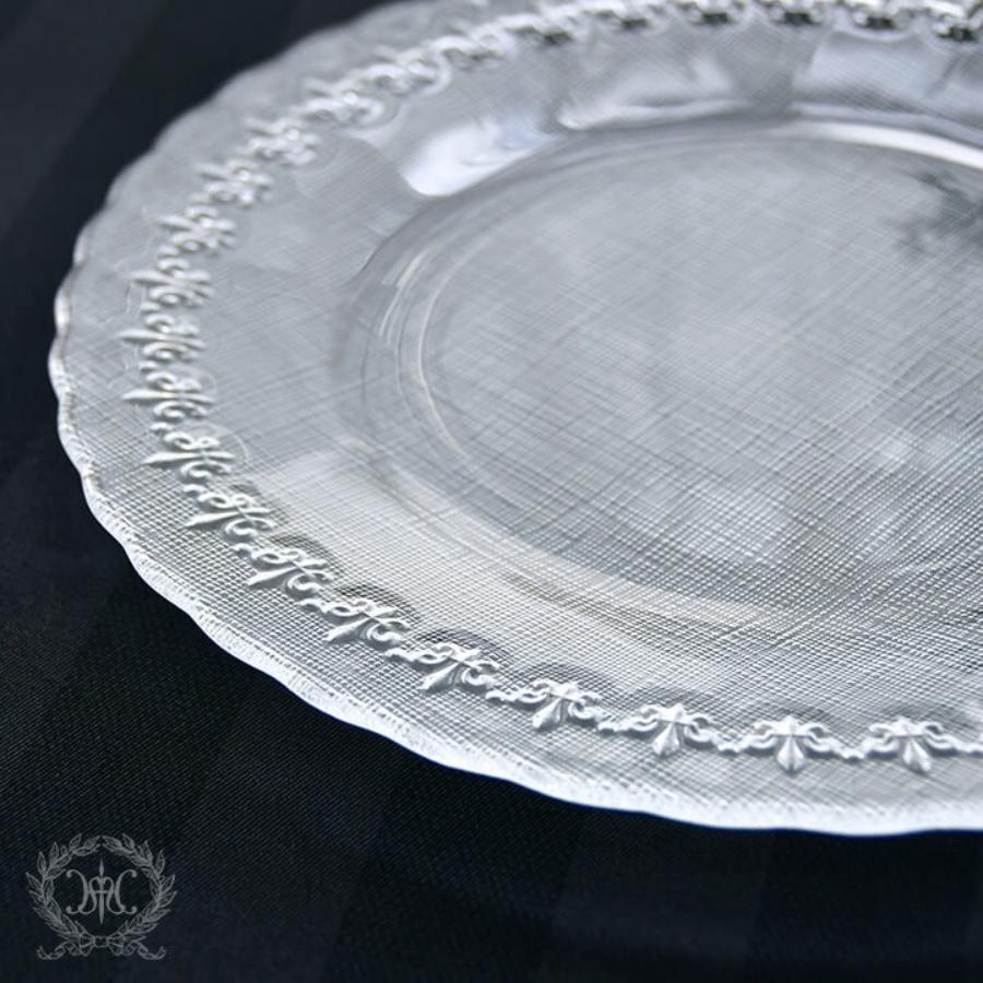 新品未使用　CONTEMPORARY COLLECTION ガラスプレート　大皿 プレート 24cm M.STYLE アイスベルク フラッシュ 食器 洋食器 ガラス製