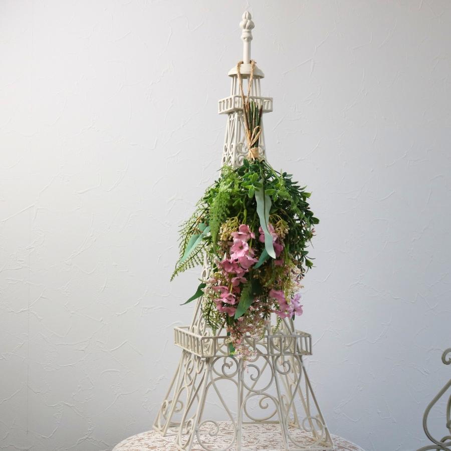 造花 インテリア 花束 ブーケ ハンギング 壁掛け ピンク ナチュラル