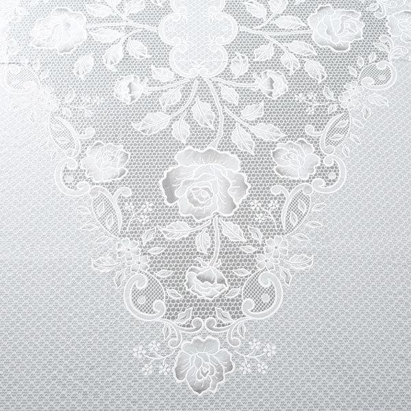 レオ・レース模様が素敵！ビニールテーブルクロス135×180＆薔薇マット テーブルクロス ビニール 長方形 135×180cm 薔薇柄 キッチン