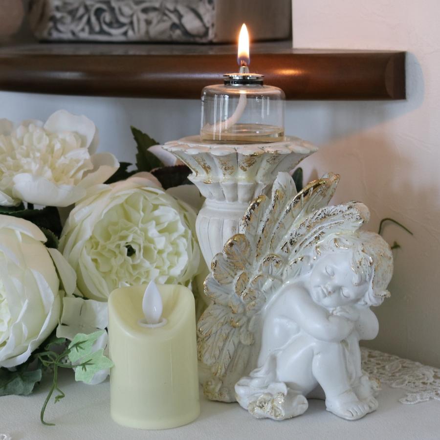 天使 置物 オブジェ 妖精 人形 グッズ LED キャンドル ライト 玄関