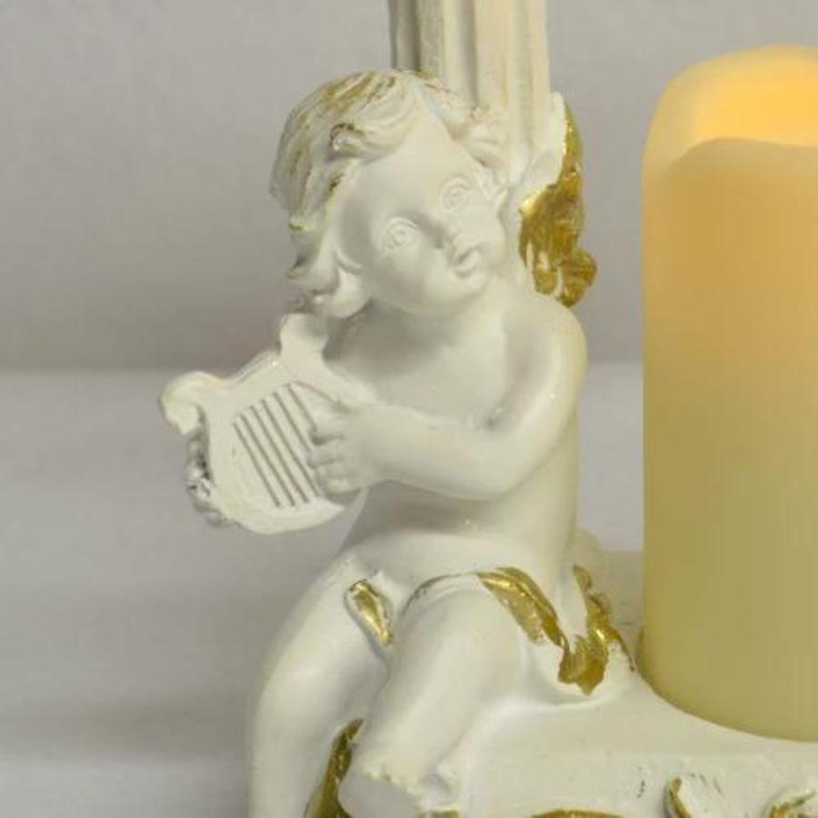 天使 エンジェル 置物 オブジェ LED キャンドル 白 雑貨 オーナメント