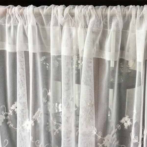 カフェカーテン レース おしゃれ 丈 25cm 幅 150cm チュールレース