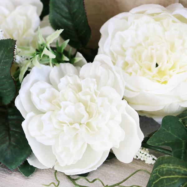 アーティフィシャルフラワー 造花 薔薇 アレンジ モーブ ホワイト