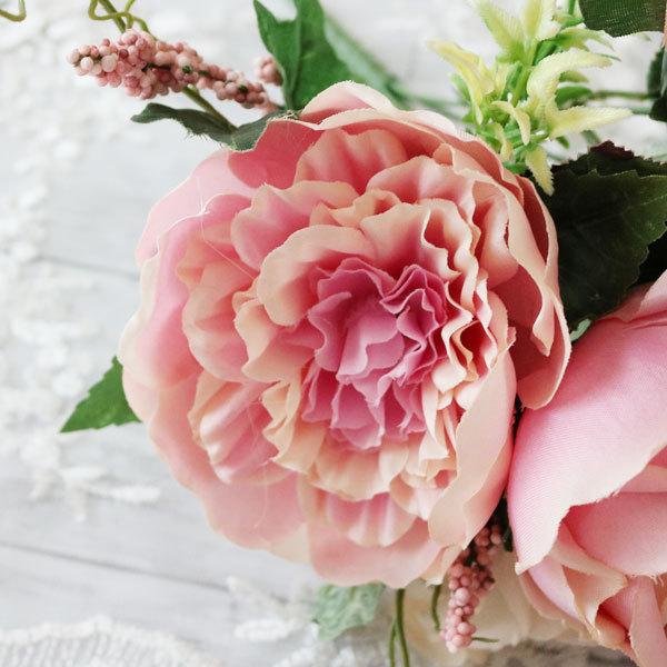 造花 インテリア ブーケ 結婚式 オシャレ 薔薇 バラ アレンジ ホワイト