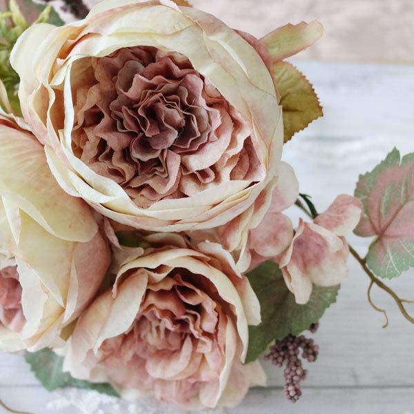 ブーケ 造花 オシャレ 薔薇 バラ アーティフィシャルフラワー アレンジ キャベッジローズmixブッシュ クリーム モーブ ホワイト 結婚式 ウェディング Ve4127 薔薇雑貨かわいい姫系雑貨のmeggie 通販 Yahoo ショッピング