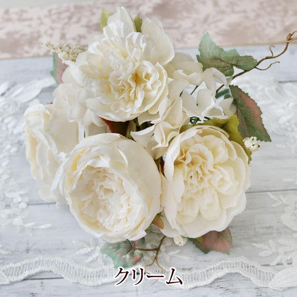 造花 インテリア ブーケ 結婚式 オシャレ 薔薇 バラ アレンジ ホワイト