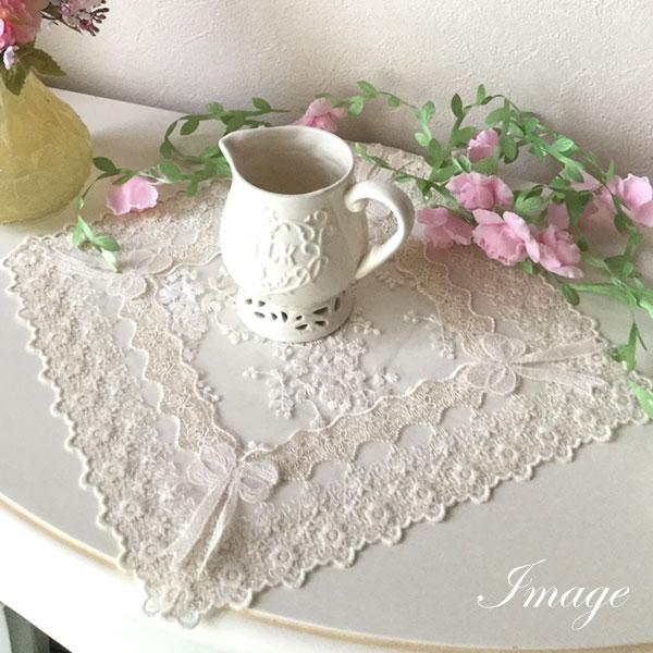 リボンモチーフ ドイリー レース joli ruban 28×28cm ジョリルバン