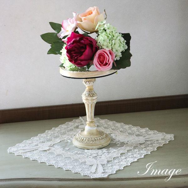 フランスアンティーク　ロココ花柄レースのアクセサリートレイ　薔薇　リボン フランスアンティーク ロココ花柄レースのアクセサリートレイ