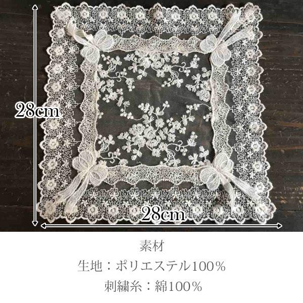 リボンモチーフ ドイリー レース joli ruban 28×28cm