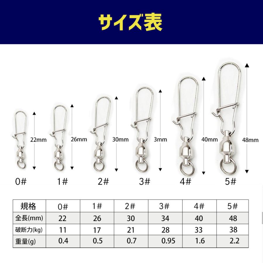 スイベル スナップ ボールベアリングスイベル 釣り ヨリモドシ 高強度 ステンレス | ブランド登録なし | 11