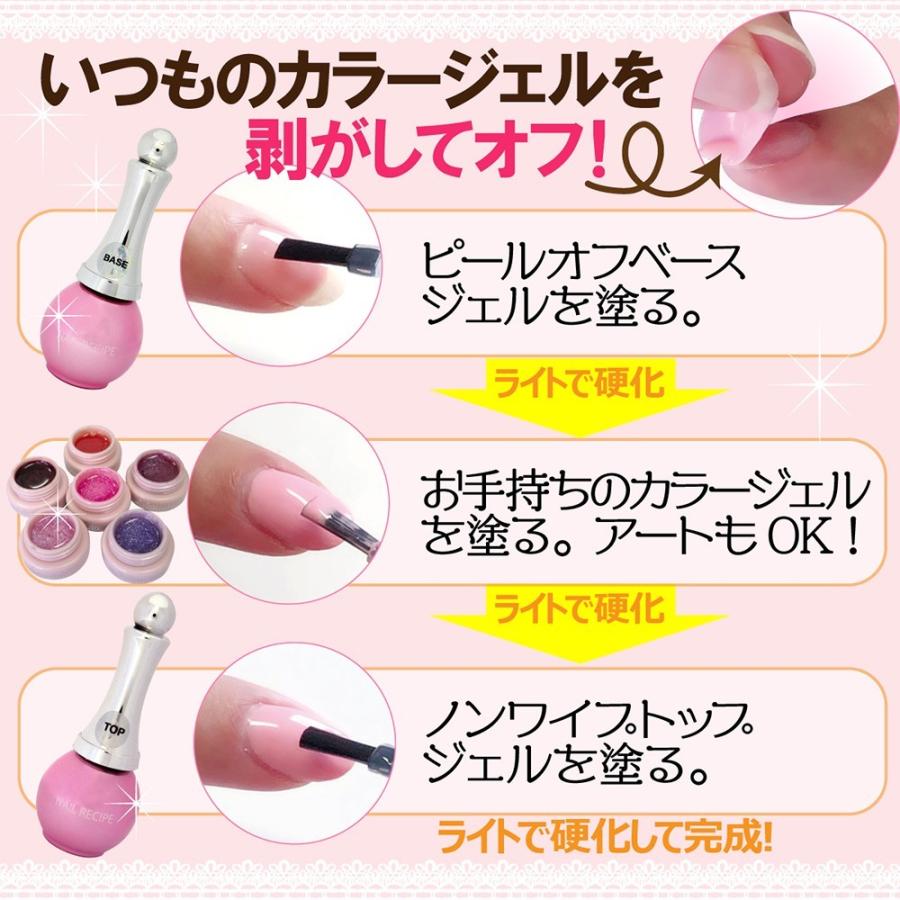 剥がせるジェルネイル  ベース＆トップ2個セット  ピールオフベースジェル ノンワイプトップジェル お手持ちのカラージェルを剥がしてオフ！｜megnet｜03