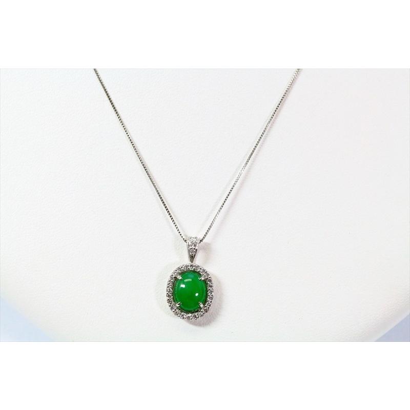 天然　本翡翠 ダイヤモンド　ペンダント　ネックレス　 PT900/PT850 新品 レディース