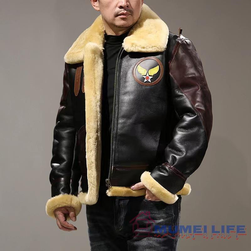メンフィス・ベル 復刻40's 高級感満載◆ B-17 WWII B-3 TYPE ムートンフライトジャケット 牛革の画像