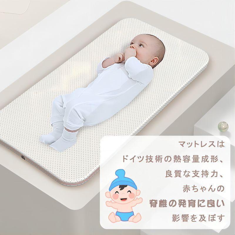 組み立て不要 ベビーラック カバー外せる洗濯可能 ゆりかご 折りたたみ 通気 折りたたみベビーベッド 収納便利 キャスタ付き_15