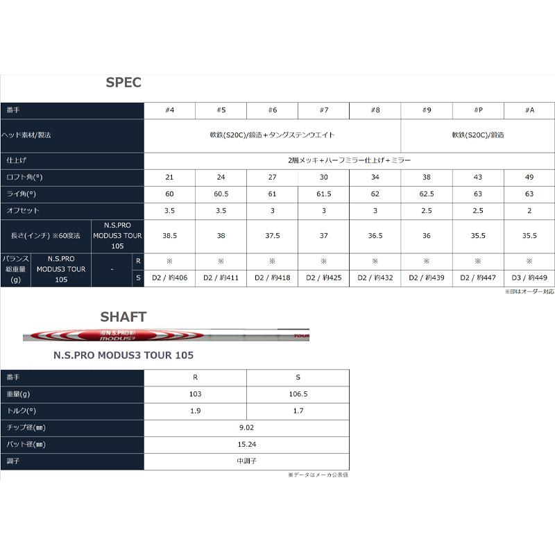 HONMA TOUR WORLD Vx IRON N.S.PRO MODUS3TOUR105 本間ゴルフ ツアー