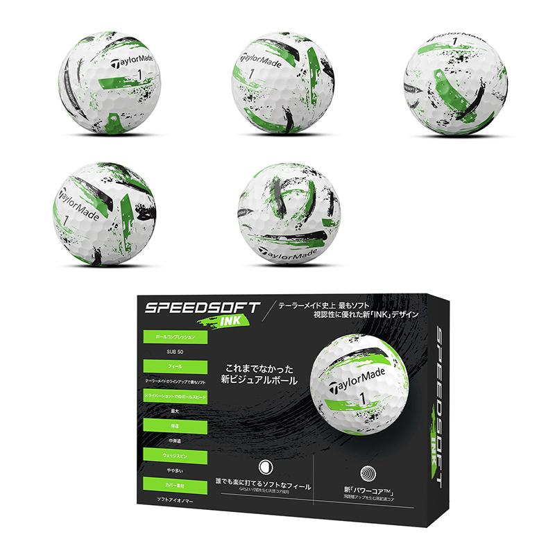TaylorMade SpeedSoft Ink 緑 新品 ３ダース Amazon.com : TaylorMade TM24 SpeedSoft Ink GRN GLB dz White