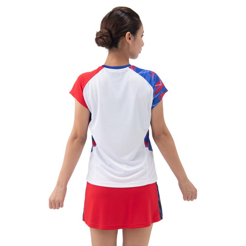 未使用YONEX バドミントンシャツ JP M ホワイト/レッドレディース YONEX（ヨネックス） ウィメンズゲームシャツ. 20774 テニス