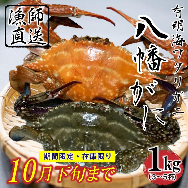 期間限定 在庫限り 有明海ワタリガニ 旬 お取り寄せ 渡り蟹 八幡ガニ 八幡がに 産地直送 漁師直送 新鮮 鮮度 活〆 かに鍋 かに飯 オス4 5杯 1kg 10月下旬迄 Hkhk001 めぐーる九州 通販 Yahoo ショッピング