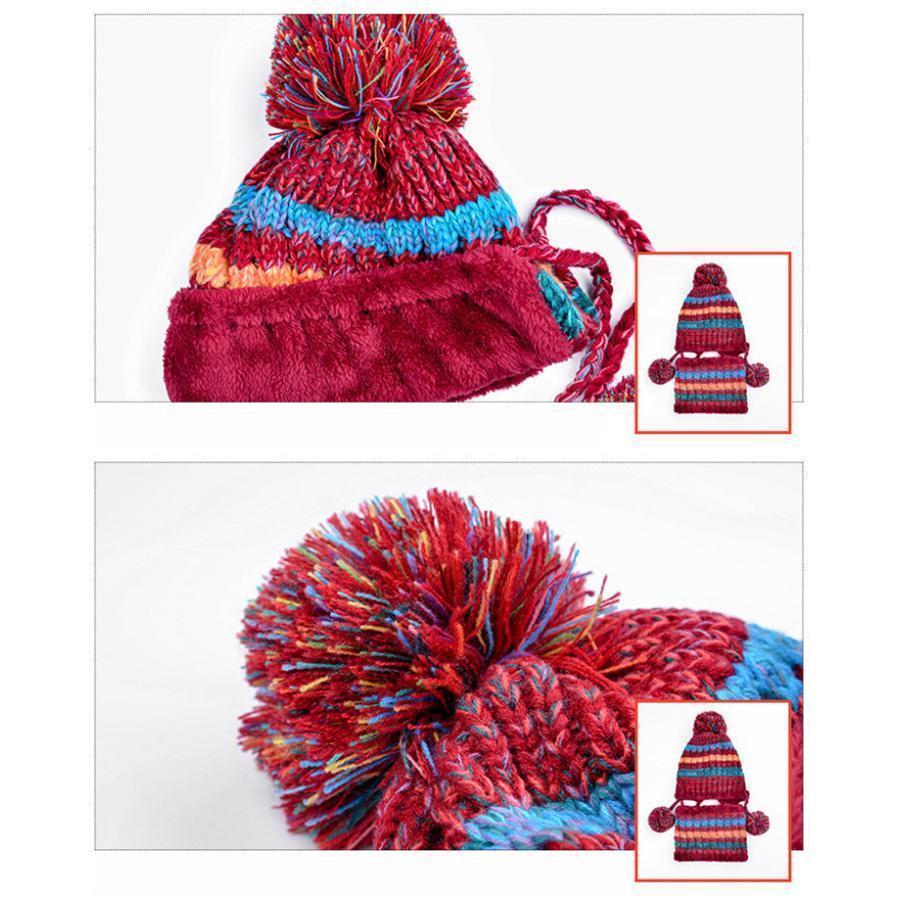 耳当て付き帽子 レディース ネックウォーマー ニット帽子 耳あて付き ニットキャップ アウトドア 小顔 ポンポン飾り ローゲージ |  | 16