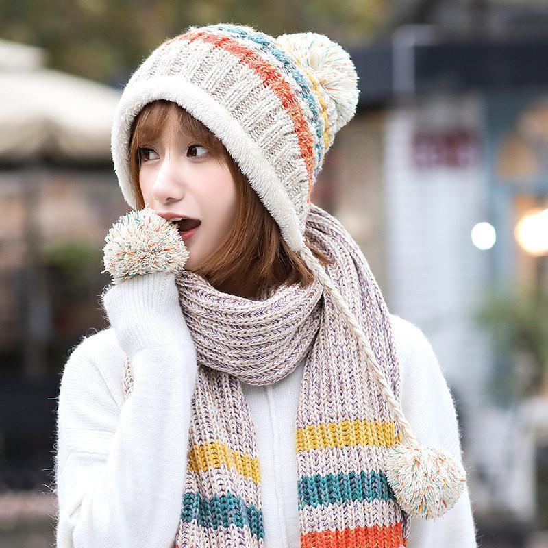 耳当て付き帽子 レディース ネックウォーマー ニット帽子 耳あて付き ニットキャップ アウトドア 小顔 ポンポン飾り ローゲージ |  | 19