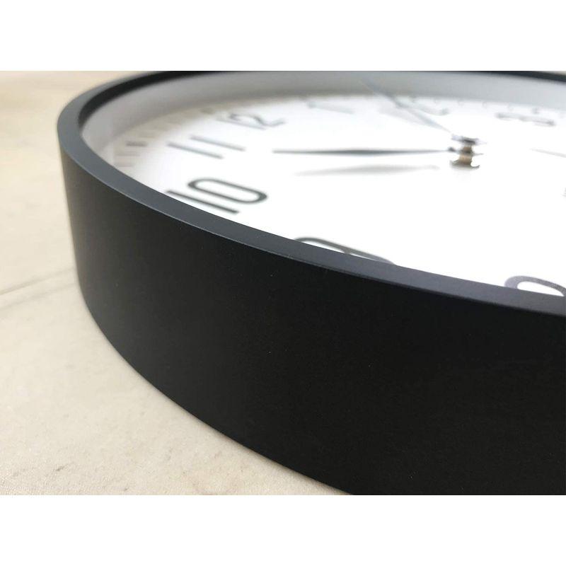 KATOMOKU plywood clock 19 km-111BRC ブラック 電波時計 連続秒針