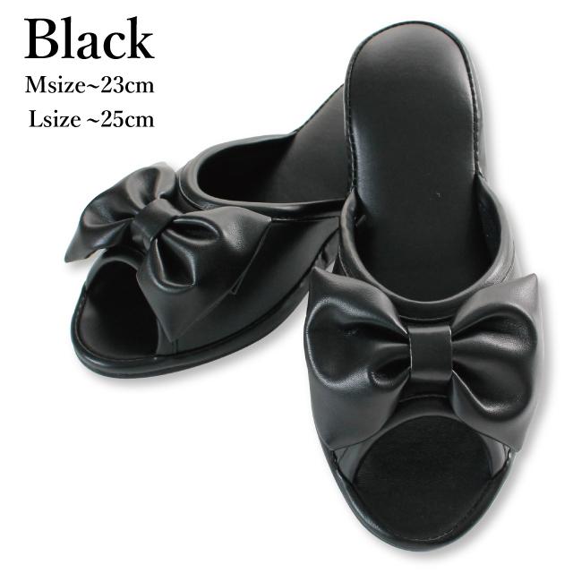 ストロング（STRONG） スリッパ フェイクレザー地のリボンヒール