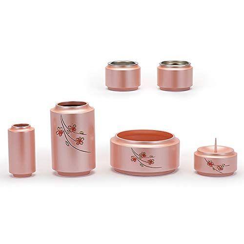 仏具セット 真鍮製 昴 仏具セット 桜彫金 薄桜色 6点セット 真鍮製 茶器 仏壇 仏具 仏器 花立 香炉 おしゃれ セット 灯立て 仏具 モダン ミニ 線香差し 002 小 メイメイ 販売価格の低下